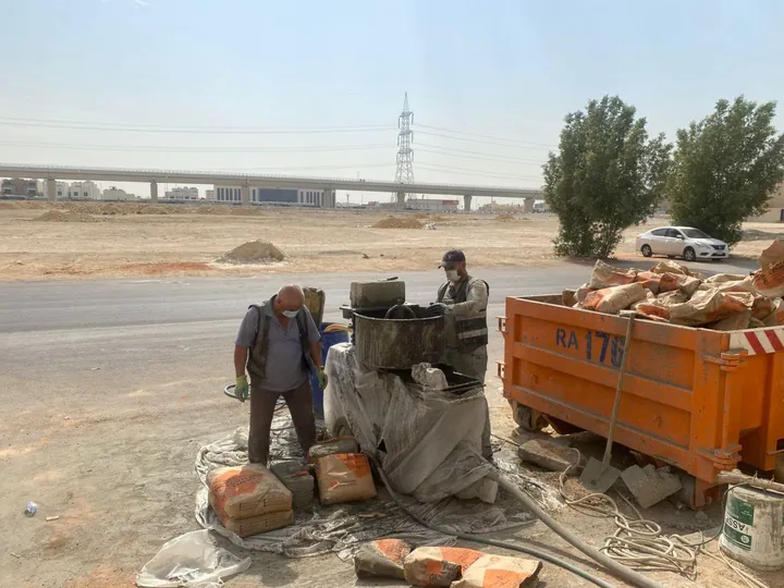 تجهيز المواد والمعدات أثناء أعمال المعالجة
